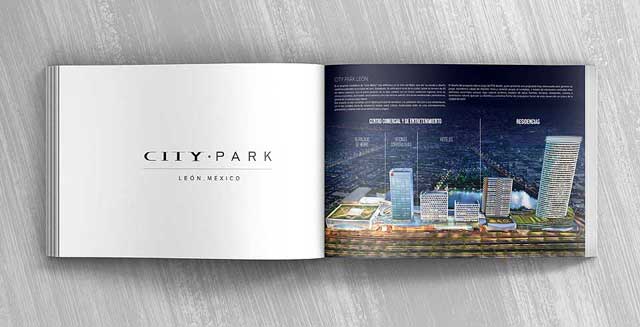 Diseño gráfico de carpeta promocional para desarrollo inmobiliario