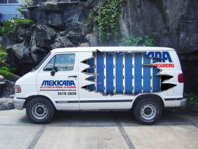 Flotillas empresariales rotuladas, impresión a color en vinil autoadherible