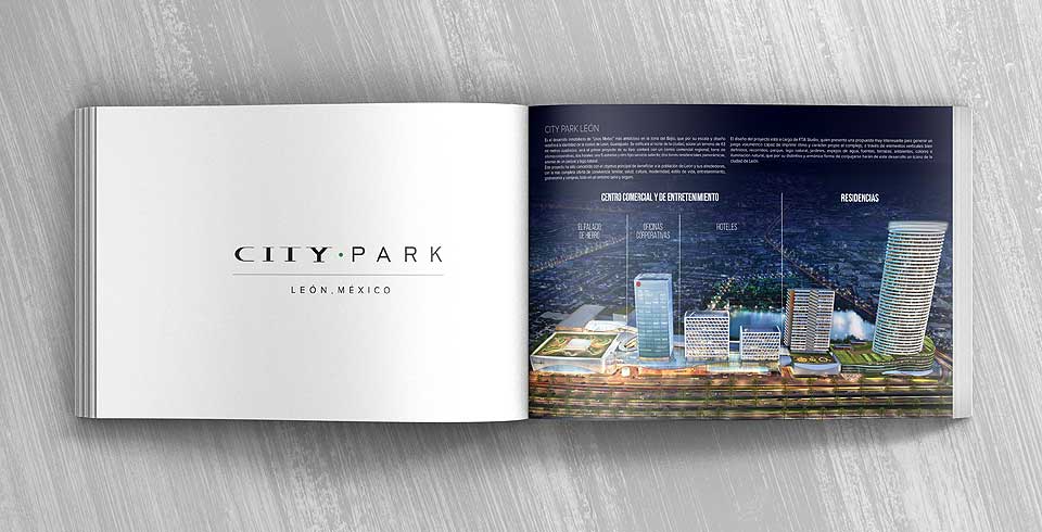Diseño gráfico de carpeta promocional para desarrollo inmobiliario